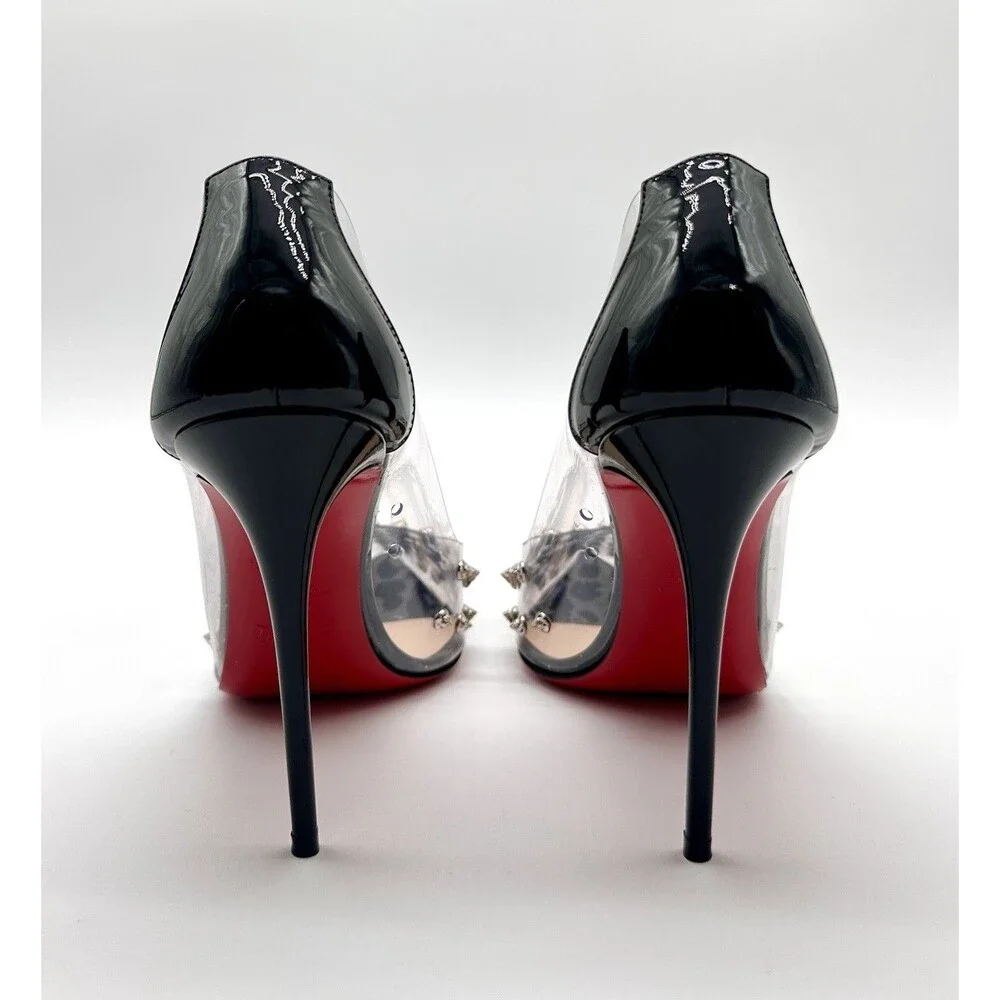 Christian Louboutin Patent PVC Collaclou 100 Pump Black High Heels EU38.5 US8.5